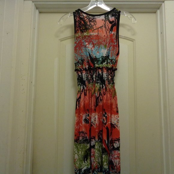 BOHO COLORS SHEERED JERSEY SUNDRESS SM OR ONE SIZE - Picture 3 of 7